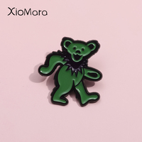 Hip Hop Dancing Bear Enamel Pin Psychedelic Rock Band Brooch Lapel Jaket Backpack Badge Inspiration Jewelry Gift For Fans Friend