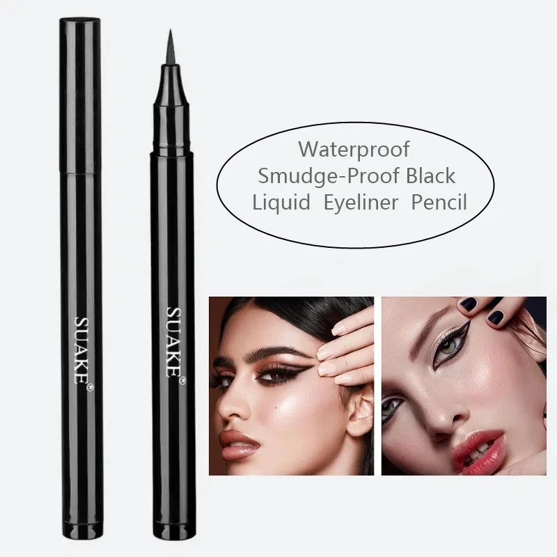 1pc Black Waterproof Smudge-Proof Liquid Eyeliner Pencil，for All Skin Types， Long-Lasting Slim Design for Flawless Eye Makeup