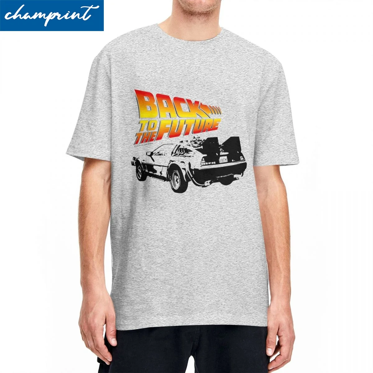 Back To The Future DeLorean Stencil Fan Art T-Shirts Men Women Pure Cotton Tees O Neck Short Sleeve T Shirt Graphic Clothing