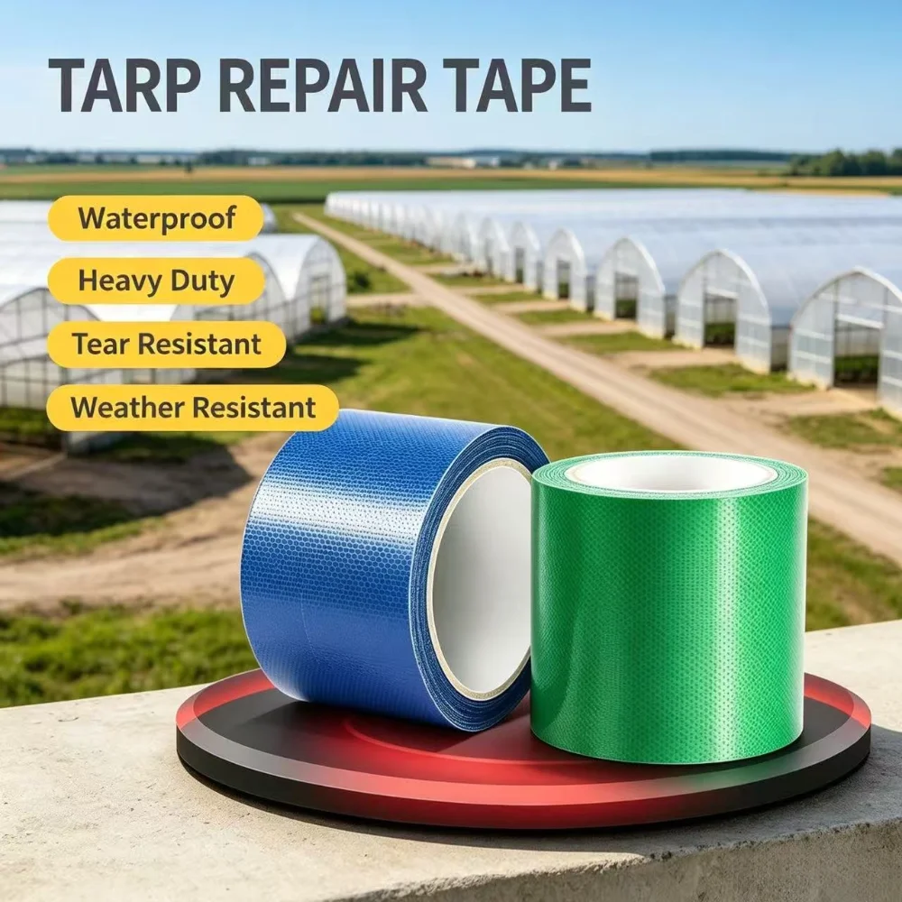 Tarpaulin Repair Tape, 3.15IN*24.61FT ，Blue，Heavy Duty RV Covers Tent Repair Tape for Truck Camper Travel Trailer Boat Covers
