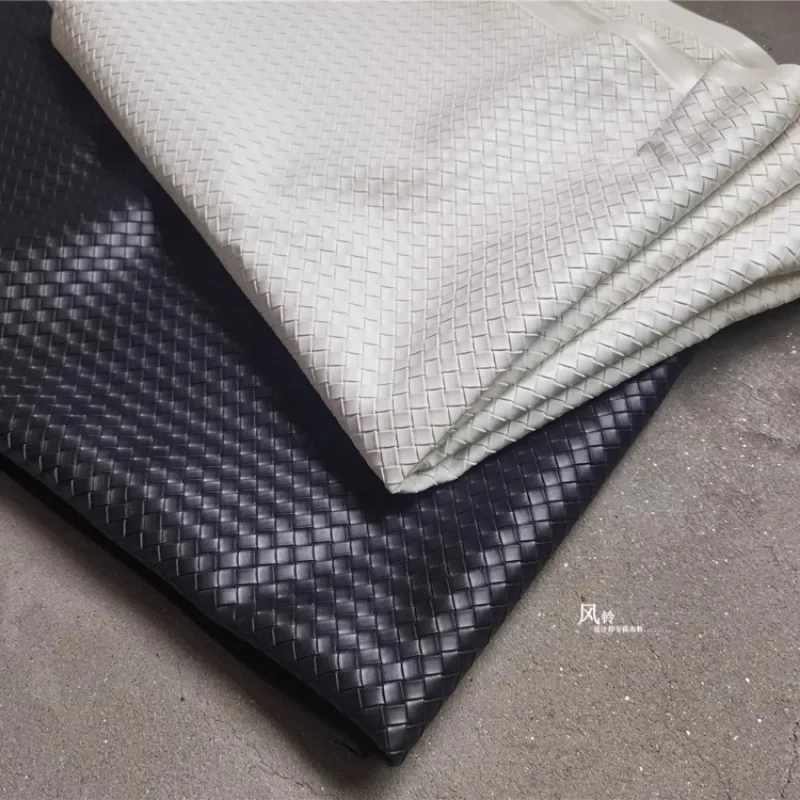 Woven Leather Fabric Creative for Dress Jacket Graduation Design Fashion Diy Sewing Material Cloth Handmade Wholesale