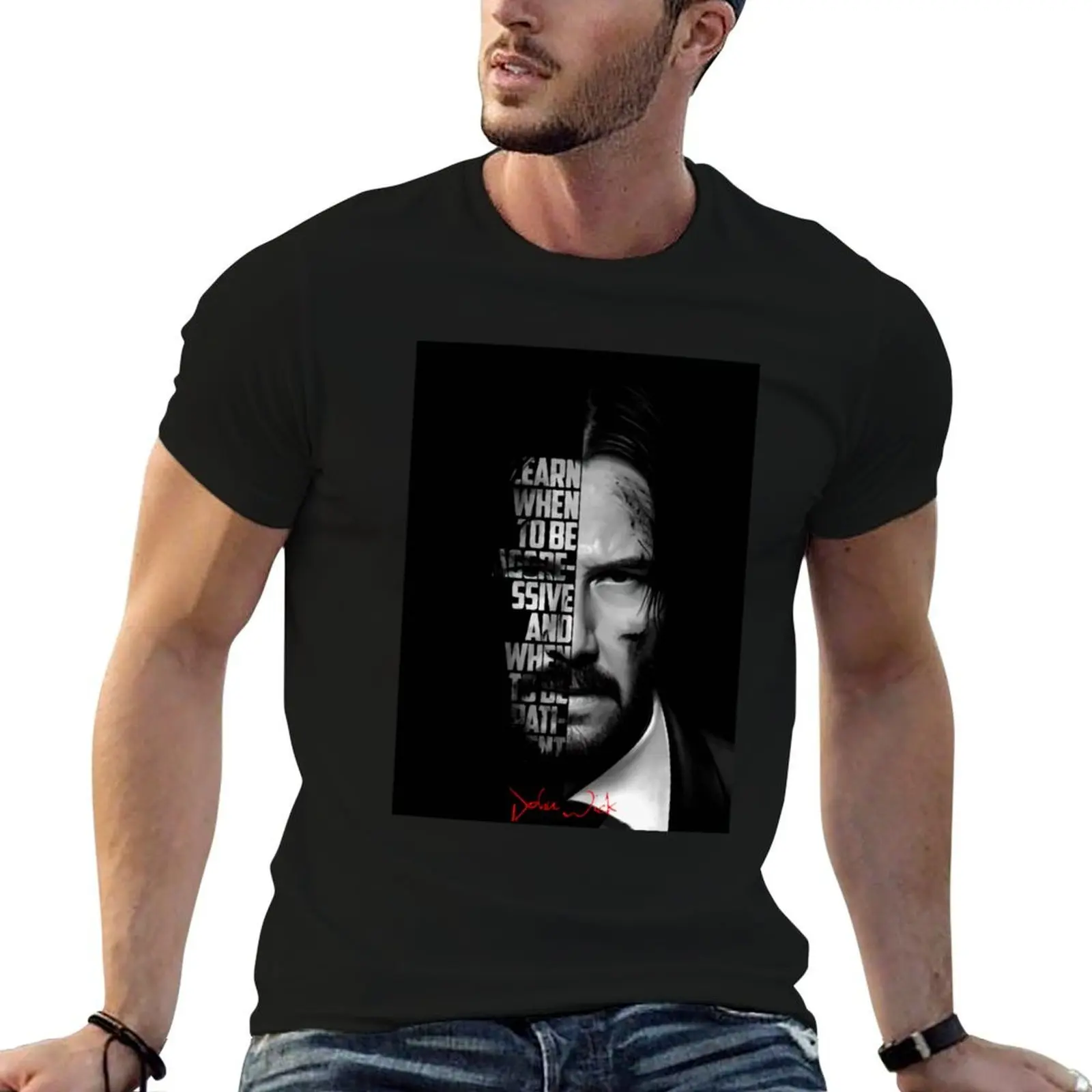 

Black and white John Wick quote Perfect Gift T-Shirt man t shirt designer t shirt men 100% cotton luxury brand T-Shirt