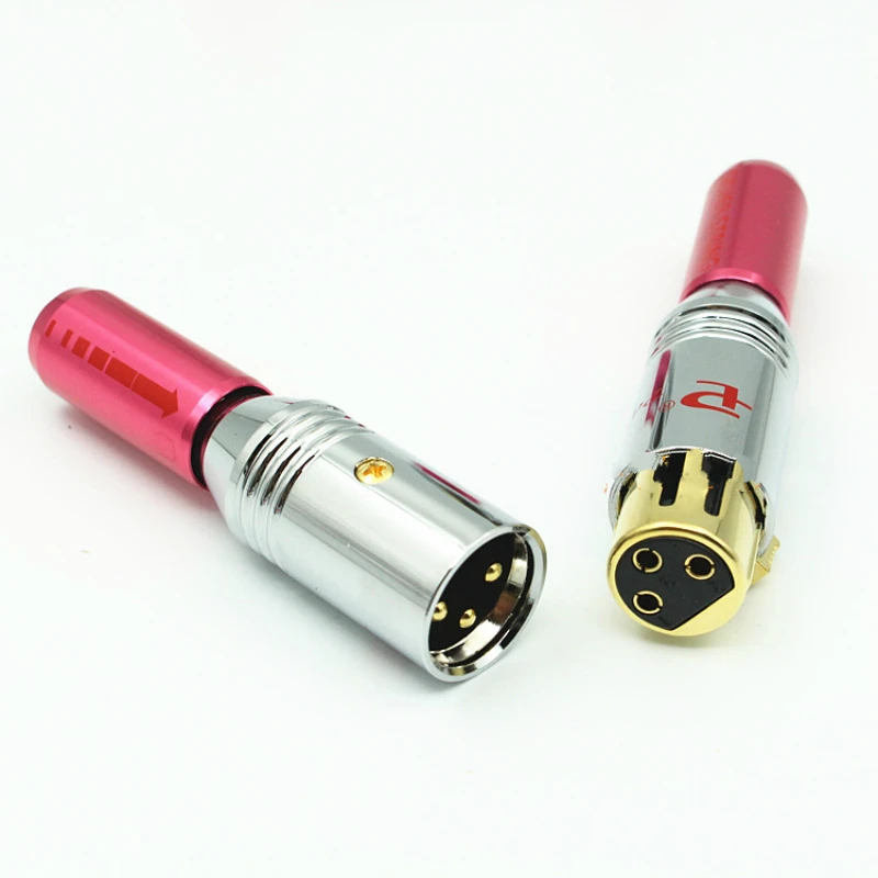 Pailiccs HiFi 24K placcato oro XLR spina di bilanciamento maschio femmina connettore adattatore cavo audio fai da te spina per microfono