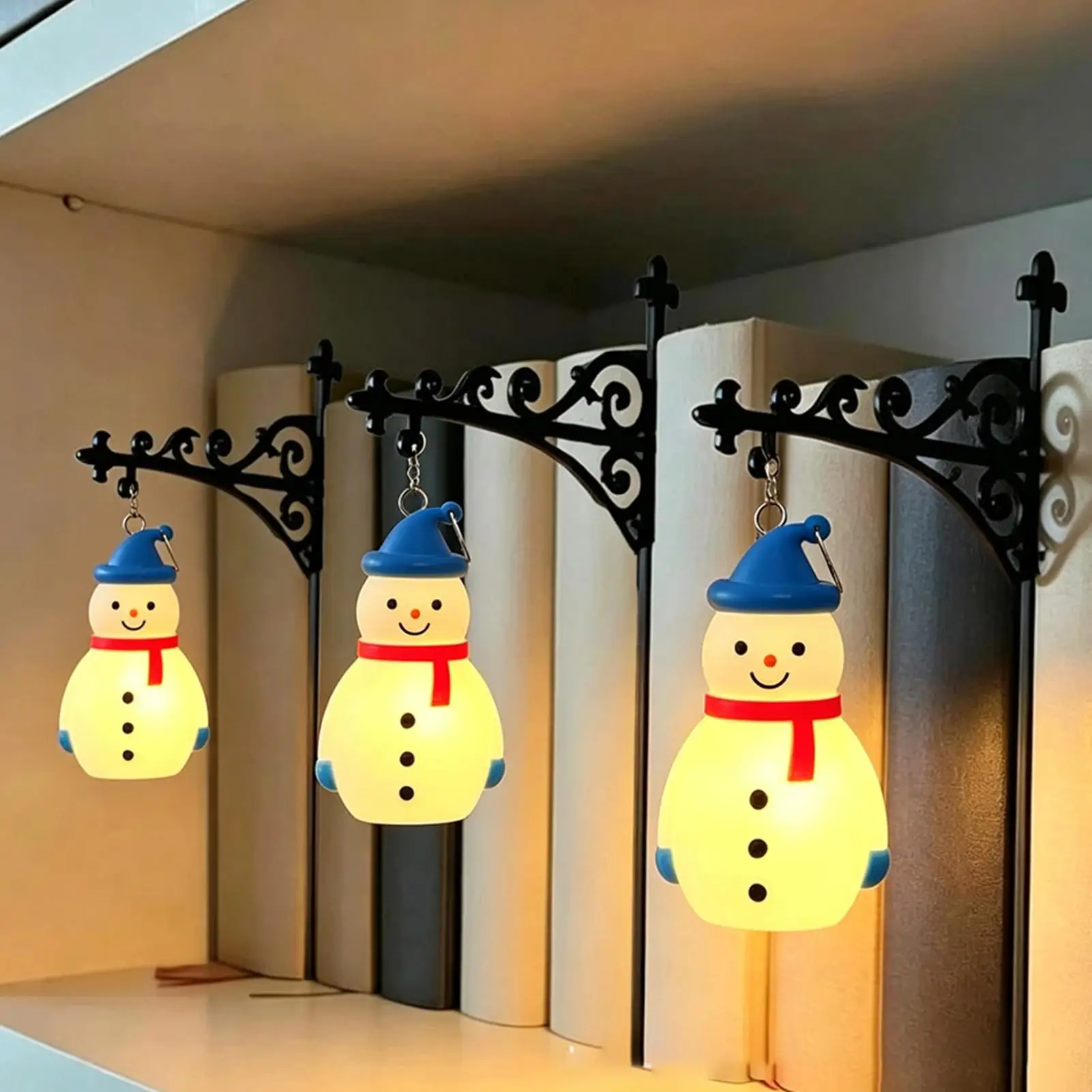Library Lantern Mini Bookshelf Light Halloween LED Vintage Snowman Ghost Aesthetic Light Reading Book Corner Christmas Lamps
