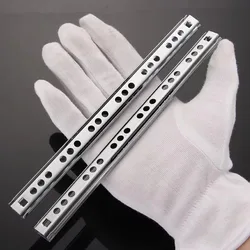 17mm Wide Steel Ball Drawer Cabinet Runner Guides Groove Bearing Steel Slides Rails DIY 1 Pair Drawer Steel 2 Appearances