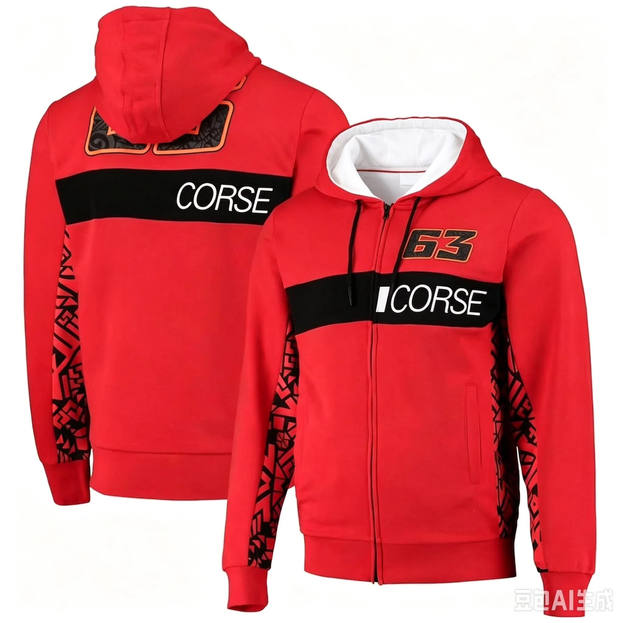 Men Number 20 Racing Zip Up Hoodie Tribal Sleeve Print Full Zip Hooded Sweatshirt Casual Motorsport Fan Tops Family Matching