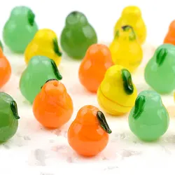 1.2x1.4cm 8pcs Random Color Mix Fragrant Pear Lampwork Beads For Jewelry Making DIY Earring Necklace Bracelet Accessories