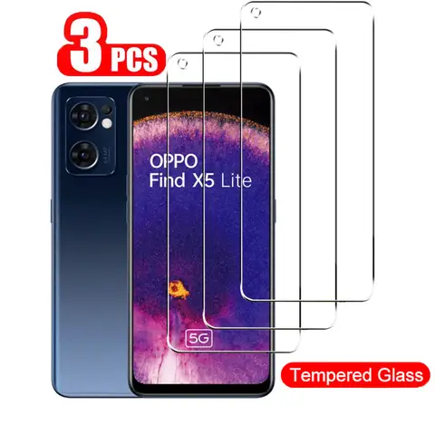 3pcs Screen Protector for OPPO Find X5 Lite X3 Tempered Glass Protection for OPPO Reno 8 7 6 5 Lite Pro 4G 5G Glass