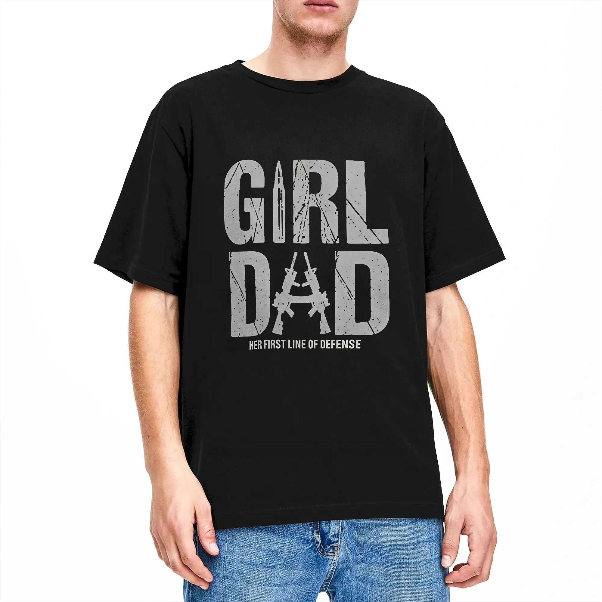 Grunt Style Girl Dad T Shirt Summer  Aesthetic T-Shirts 100 Cotton Fashion Tee Shirt For Man Pattern Tops