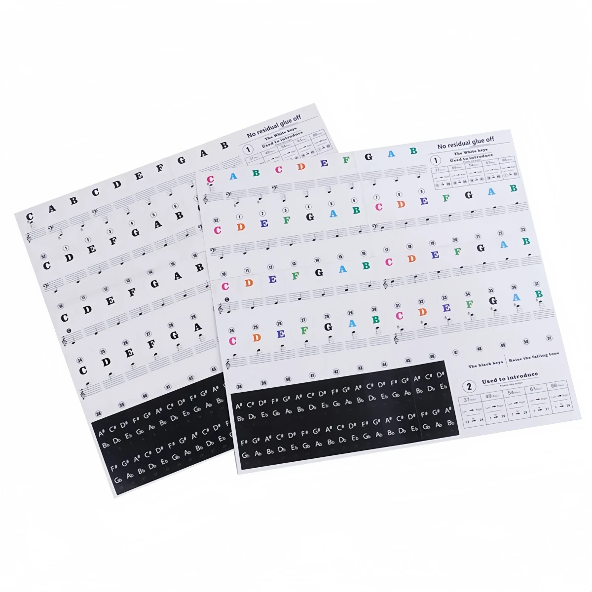 Miwayer Large Bold Transparent Piano Key Labels 88/61/54 Keys Removable Music Note Stickers for Electronic Keyboard Practice