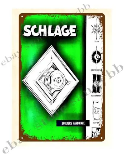 1pcs 1959 Schlage Lock Boring Jigs tools metalwork woodwork metal tin sign home d�cor