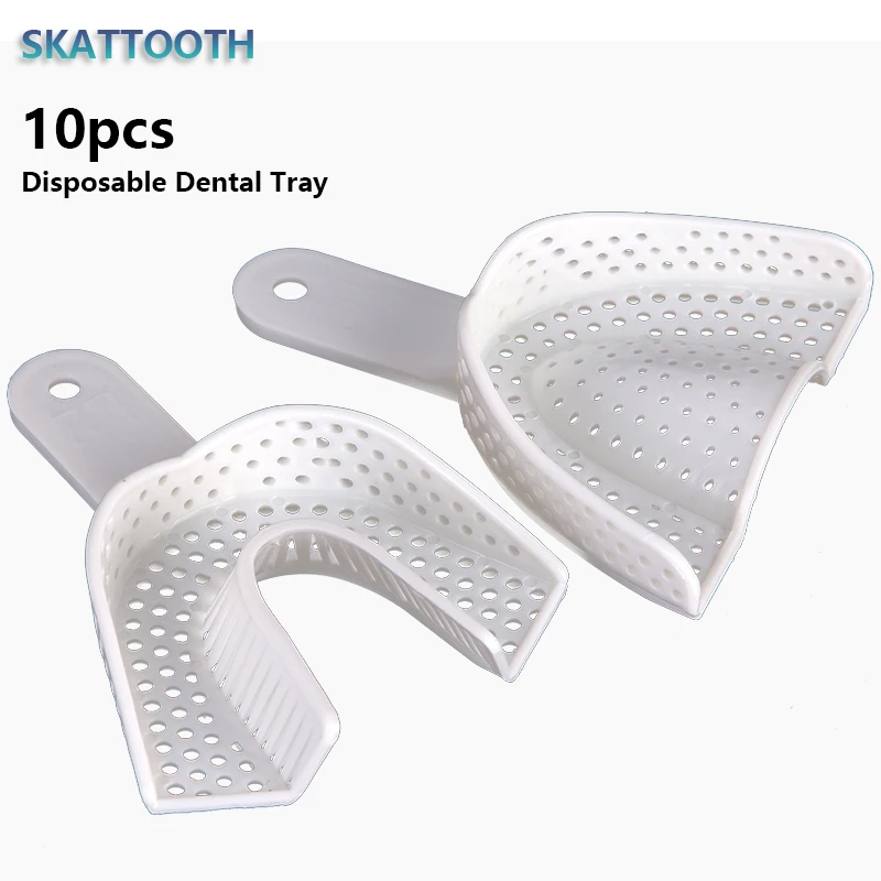 10pcs/5 pairs Dental Impression Plastic Tray Disposable Dentistry Lab Material No Mesh Tray Dentist Tools Teeth Holder Trays