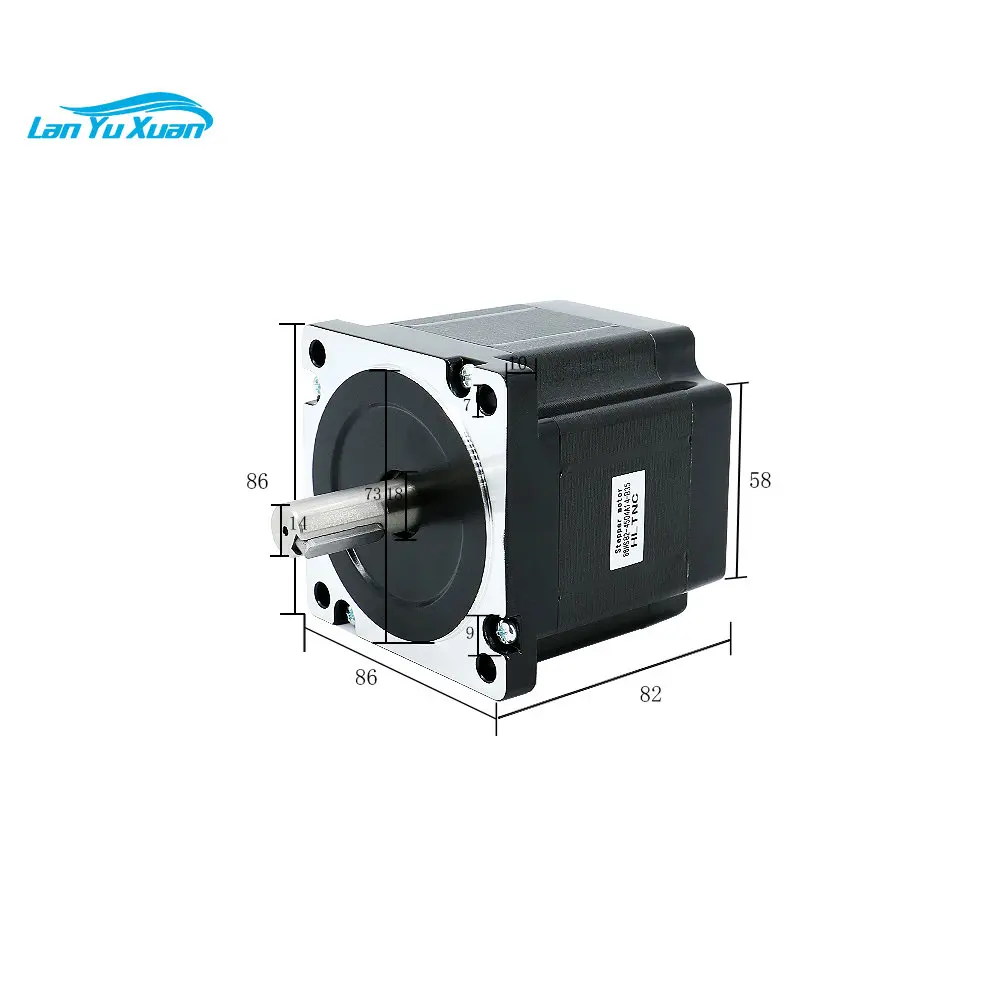 

MHCN 86HS82 Nema34 5N.m CNC Stepper motor 4.5A D=12.7/14mm Router Engraving milling machine 3D printer