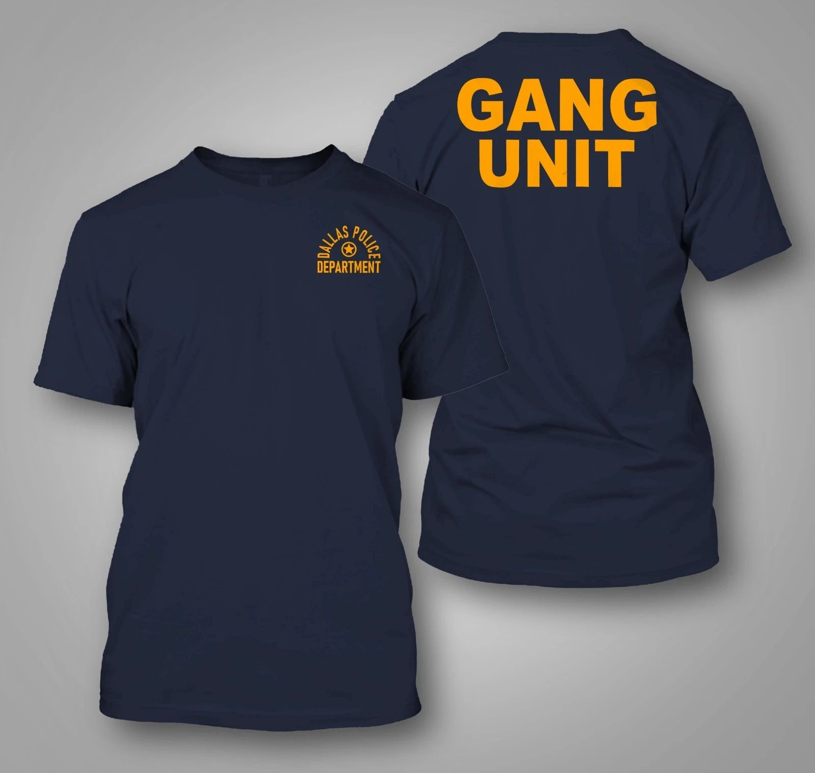 Police Dallas Gang Unit Department US - Custom Men's Back and Front T-Shirt Tee