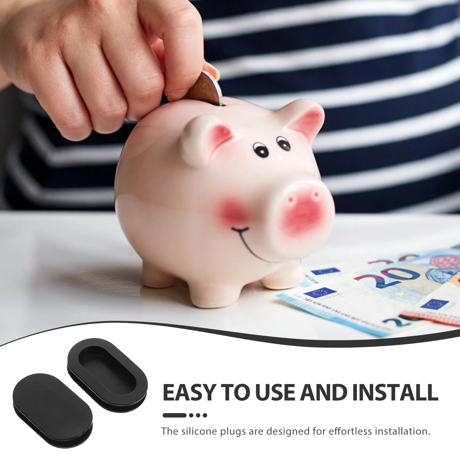 

20Pcs Silicone Piggy Bank Stoppers Caps Replacement Versatile DIY Uses Piggy Bank Stopper Bottom Stopper