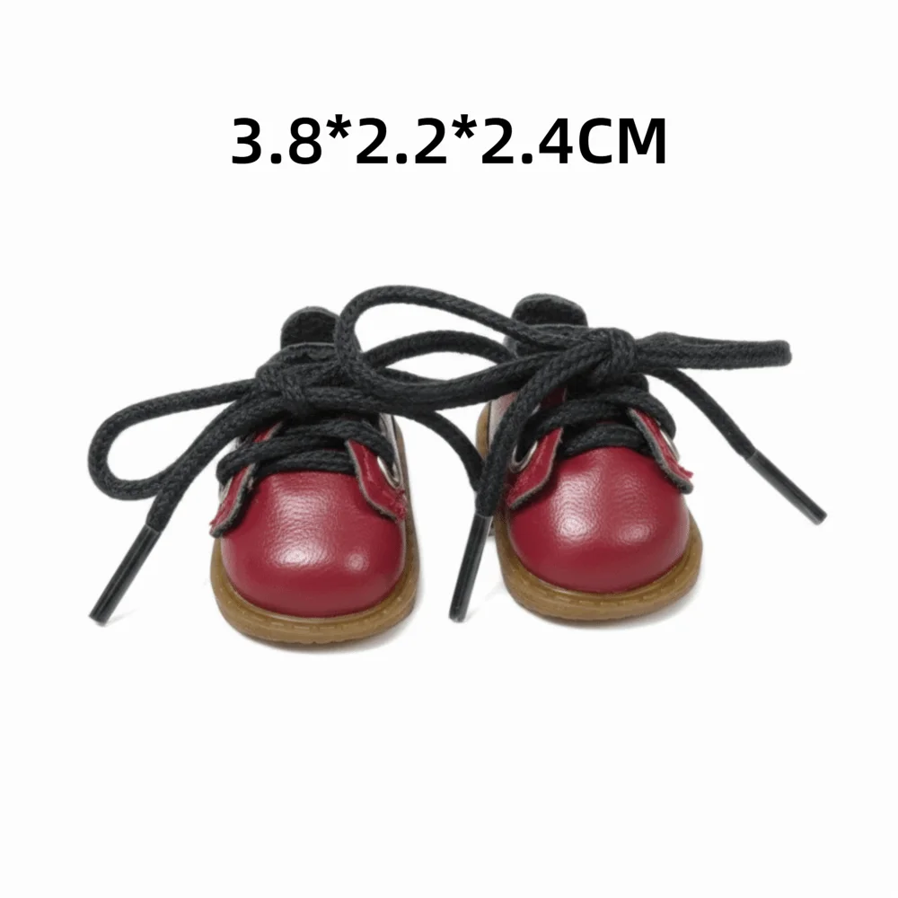Accesorios de moda 3,8*2,2*2,4 CM zapatos de muñeca BJD zapatos de cuero con suela Oxford zapatos de muñeca de cuero con cordones conjunto de repuesto casa de juego