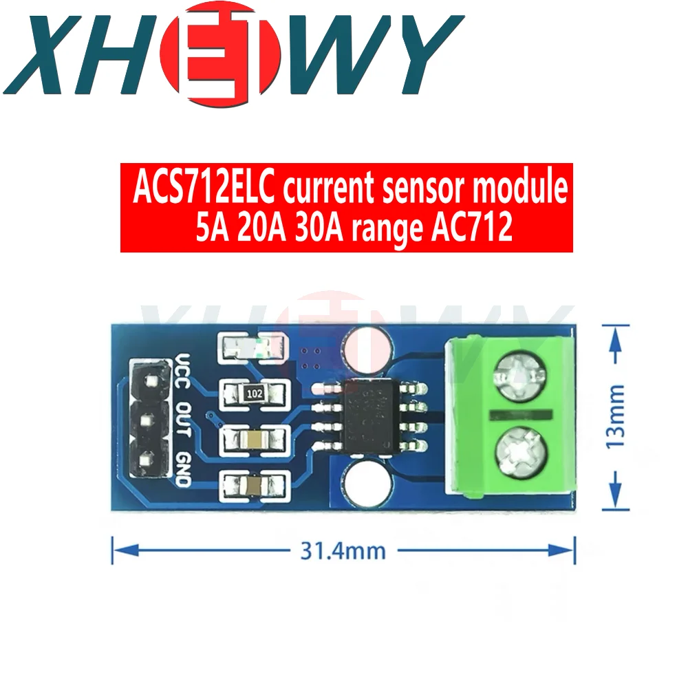 เซ็นเซอร์โมดูลปัจจุบันของห้องโถง30A 20A 5A ACS712สำหรับ ACS712-20A ACS712-30A Arduino