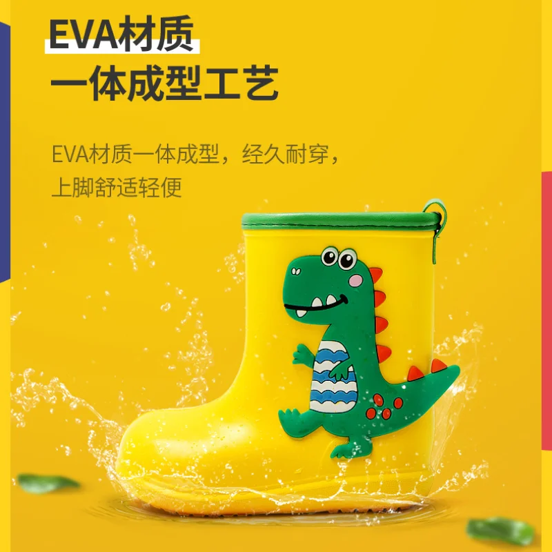 Children Dinosaur Rain Boots Kids Girl Boy Waterproof Toddler Rainboots EVA Non-slip Outdoor Cartoon Rubber Water Shoes Boots