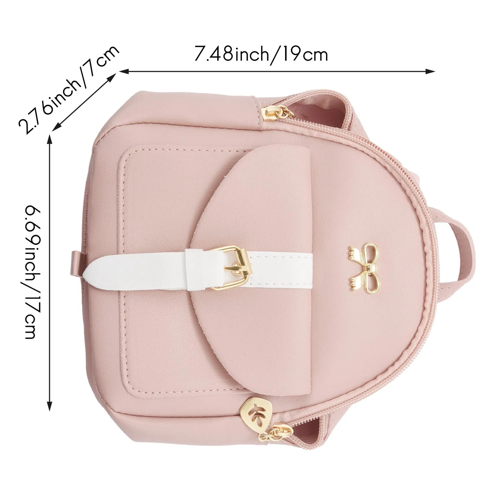 TEXU 3X Mini Backpack Small Diagonal Bag Leather Backpack Cute Bow Backpack Ladies Wallet