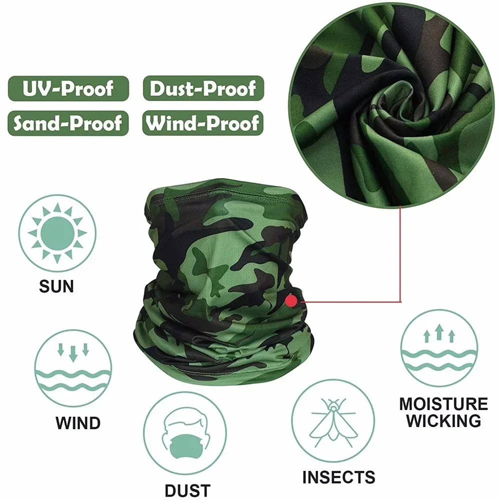 Mehrzweck Turban Reiten Schal Radfahren Bandana Männer Frauen Hals Abdeckung Sonnencreme Eis Seide Outdoor Angeln Wandern Kopfbedeckung Maske – Detail 6
