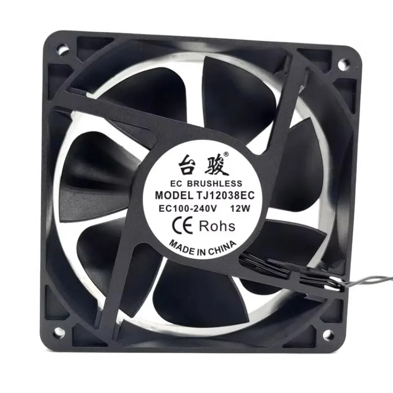 

New Cooler Fan TJ12038EC for EC100-240V Universal 220V High Air Flow Double Ball 12CM Cabinet Cooling Fan 120*120*38MM