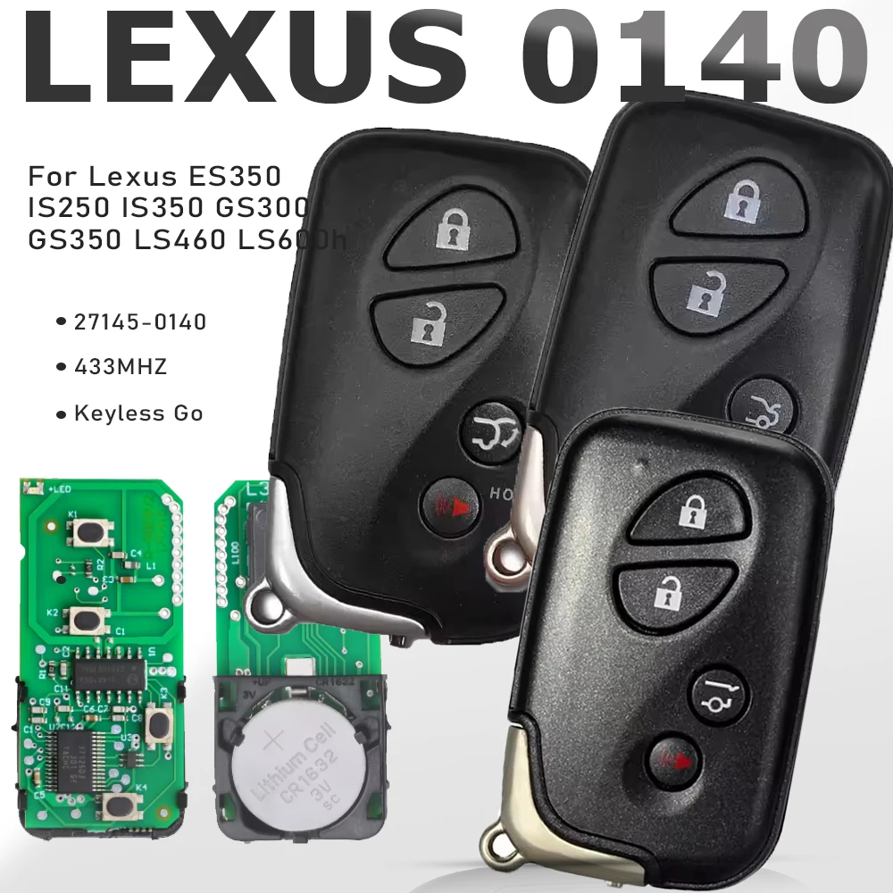 KEYECU 27145-0140 Smart Remote Key Keyless Go Fob 314.3MHz  for Lexus ES350 IS250 IS350 GS300 GS350 LS460 LS600h 2007 2008 2009