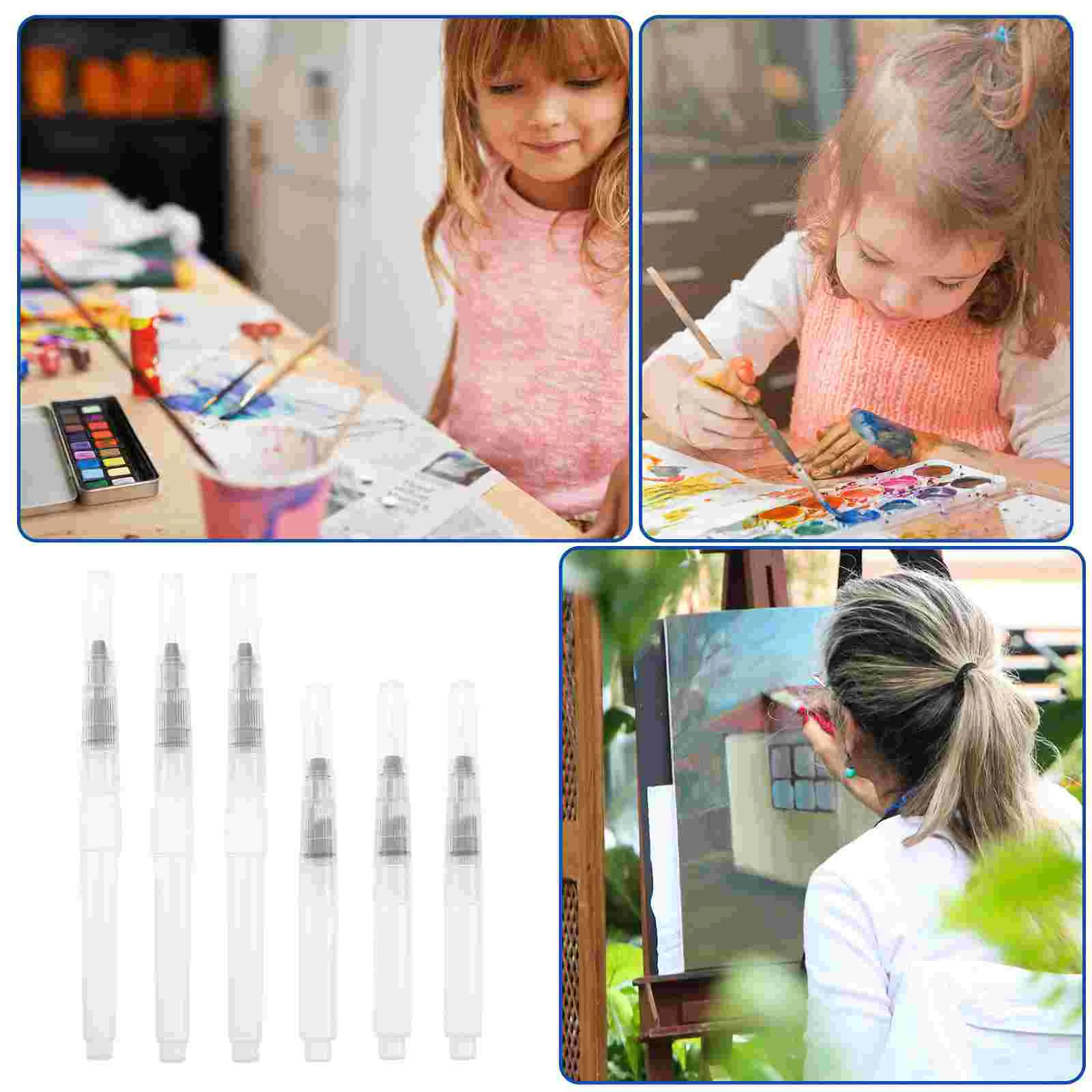 10 Pcs Water Filling Painting Brushes Watercolour Pens Coloring Fountain Travel