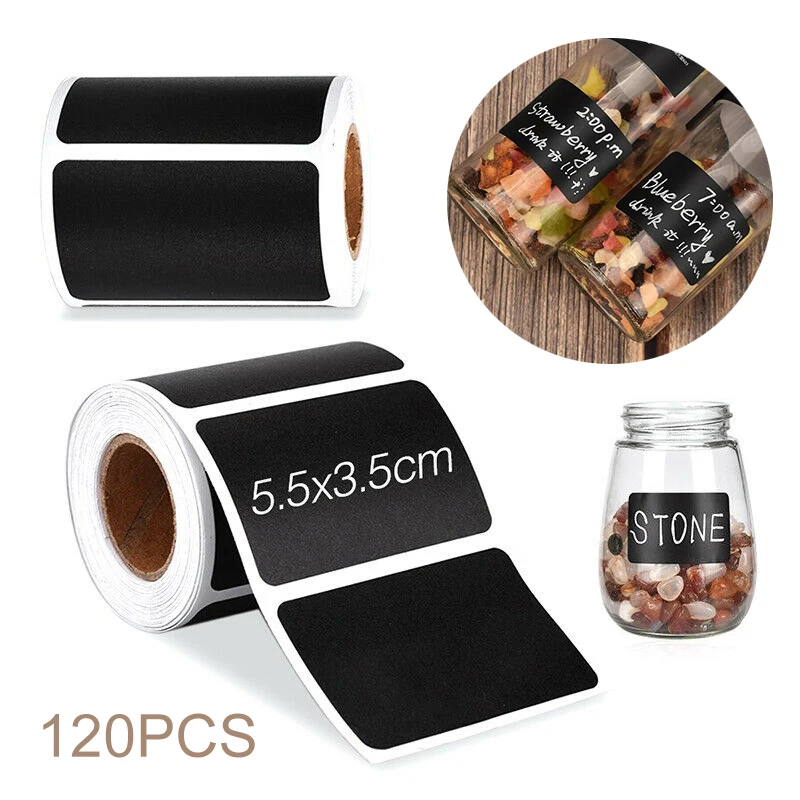 120pcs Waterproof Chalkboard Kitchen Spice Label Sticker Jam Jar Bottle Tags