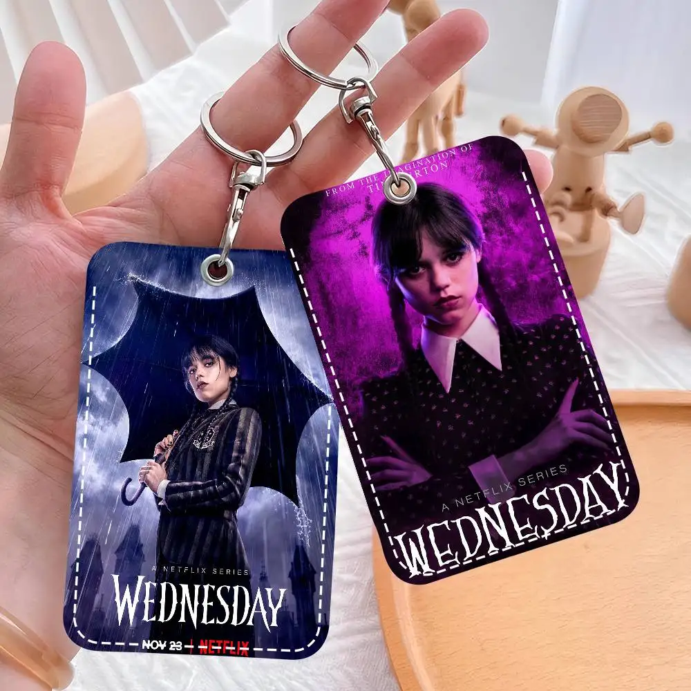 

Универсальный кожаный картхолдер-брелок для всех небольших карт, в стиле Wednesday Addams (фильм/телешоу)