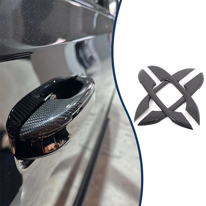 

4 piece set Real carbon fiber For Cadillac Escalade 2021-2023 car door handle frame decoration sticker protection accessories