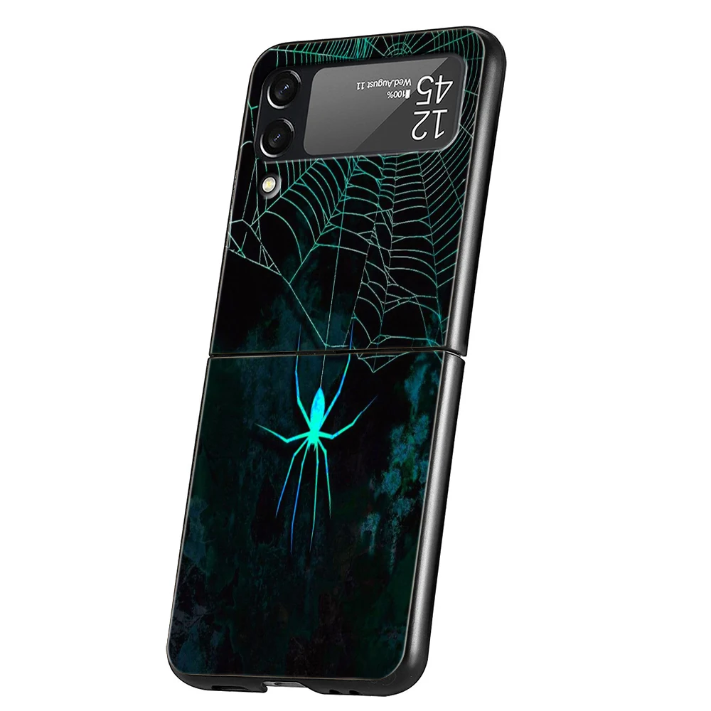 حافظة لهاتف سامسونج جالاكسي Z Flip 3 4 5 6 7 حافظة لهاتف سامسونج جالاكسي Z Flip3 Flip4 Flip5 باللون الأسود الصلب قابلة للطي