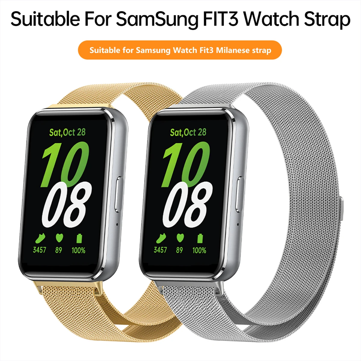 Magnetic Strap For Samsung Galaxy Fit 3 Stainless Steel Milanese Loop Bracelet For Samsung Fit 3 Wristband Correa Accessories