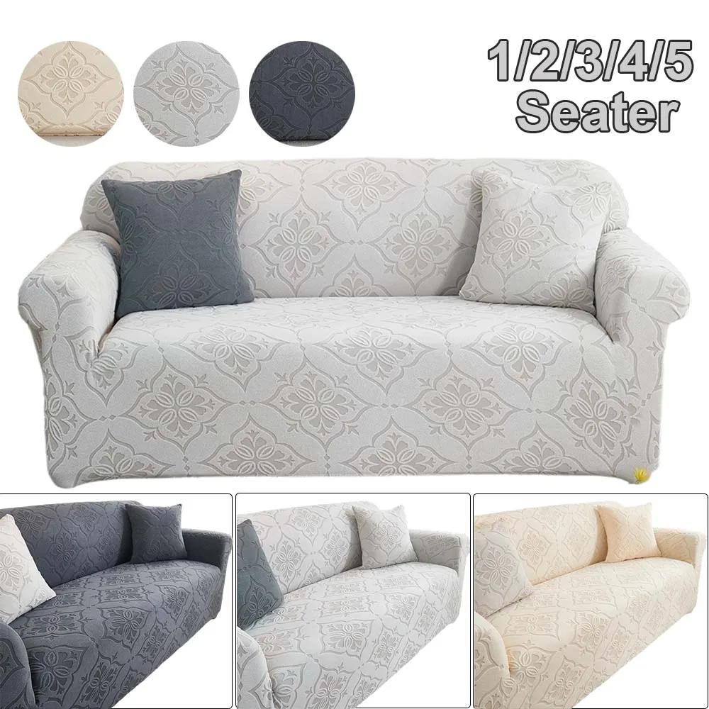 

2026 New Stretch Sofa Cover Jacquard Couch Slipcover Non-Slip Furniture Protector for Living Room Home Decor 1/2/3/4/5 Seater