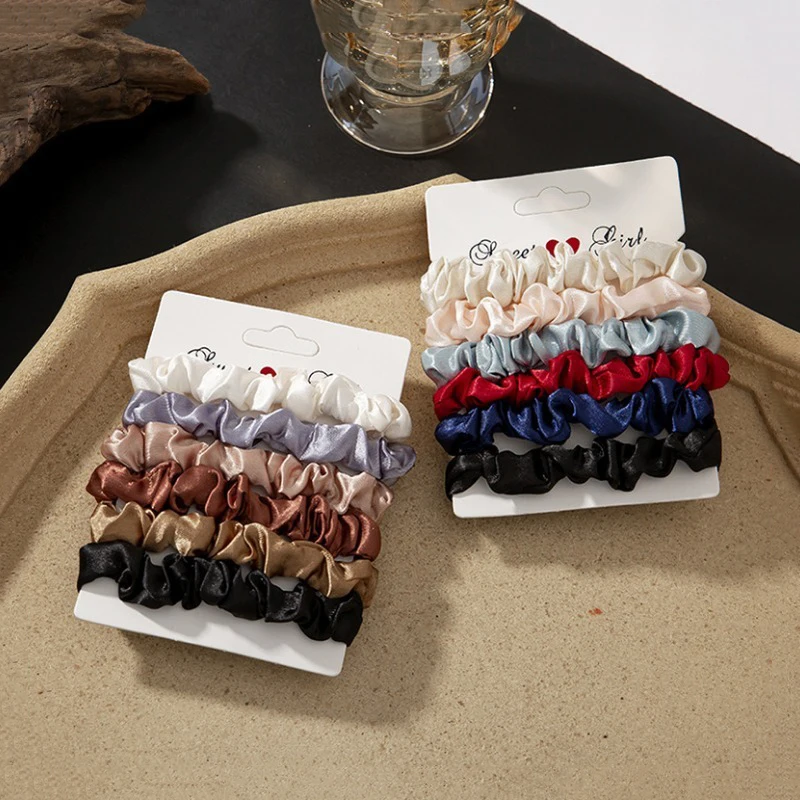 6/12 قطعة عصابة رأس نسائية أنيقة، شريط مطاطي، شريط مطاطي، أكثر نعومة من الشعر الحريري |   عقال الساتان |