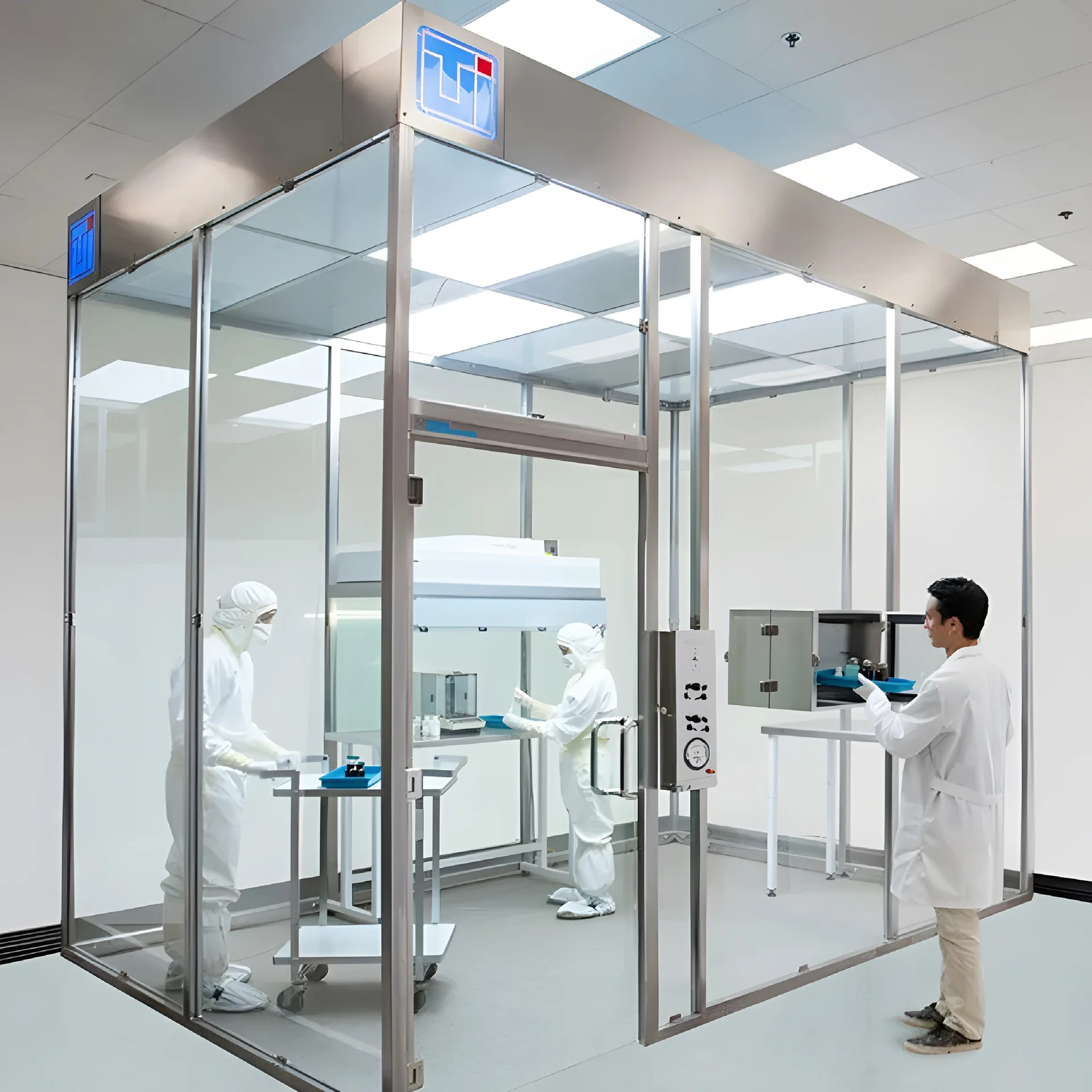 COOFULL New Custom Turnkey Dust Free HEPA Filter Anti-static Modular Mobile Cleanroom Solution & Clean Booth for Laboratory