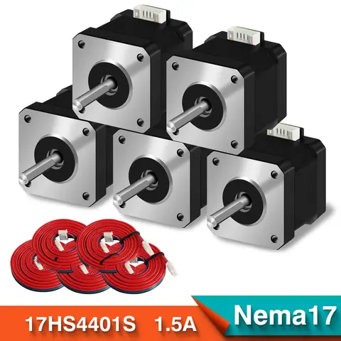 5 Nema17 Stepper Motors with Line for 3D Printer Usongshine