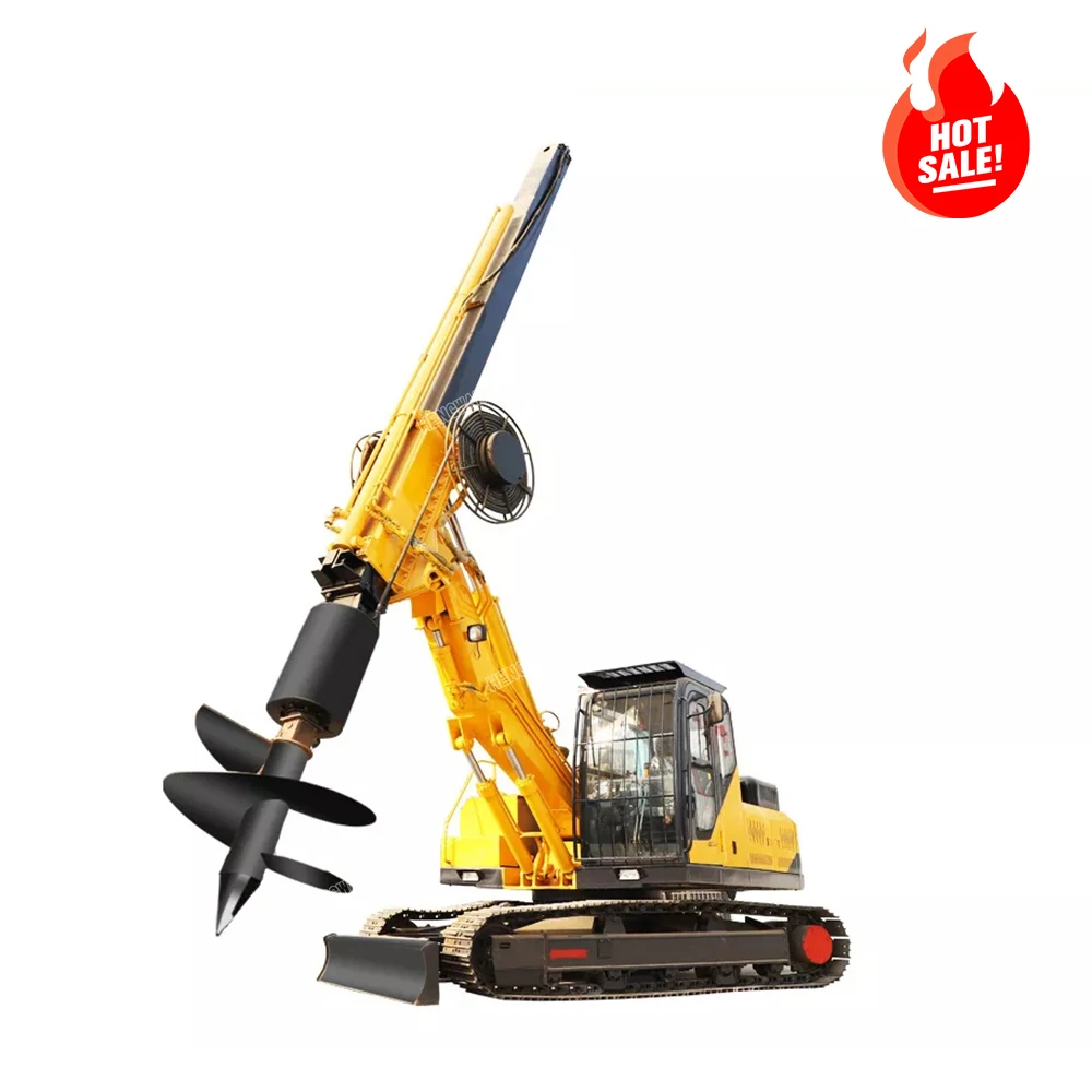 Hydraulic Pilling Rotary Rig Auger Bore Pile Foundation Machine Guardrail Pile Driver Rig