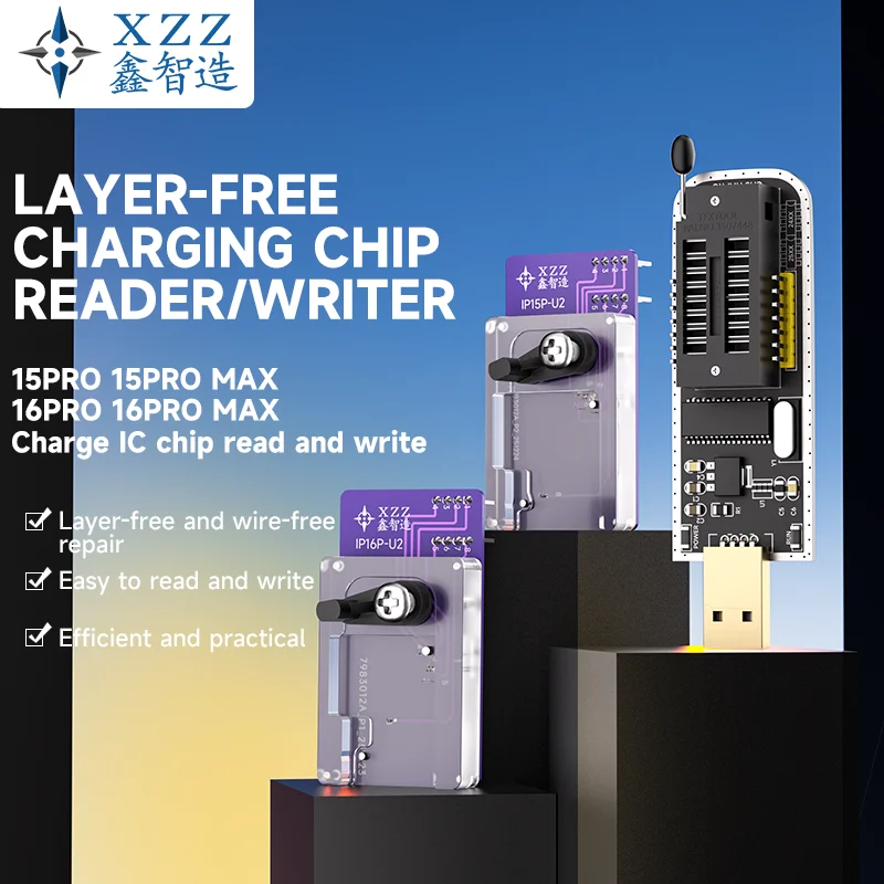 

XZZ XINZHIZAO U2 Layer-free Charging Chip Reader Writer for IP15P IP16P Stable Efficient Simple Mobile Phone Repair Fixture