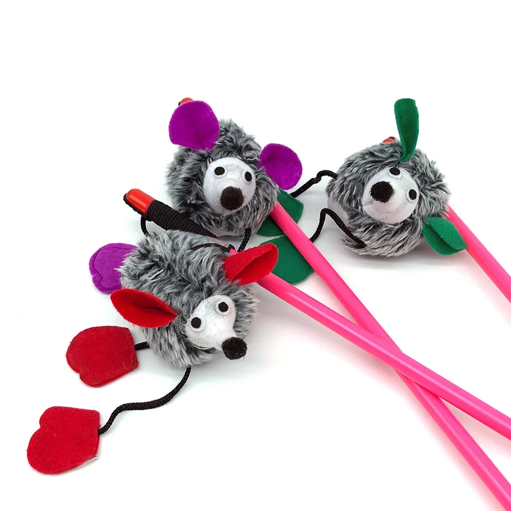 

1pcs Teaser Stick Interactive Mice For Cats Training Play Exercise Random Color Cat Teaser Cat Training Stick