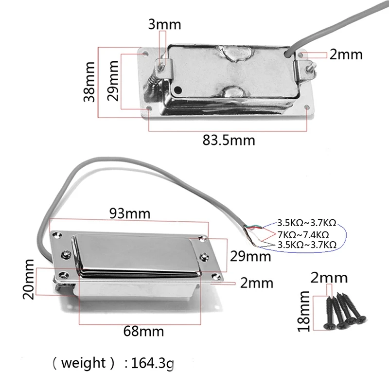 Chrome Silver Mini LP Guitar Humbucker Pickup Sealed Pick Up Music Repair Parts