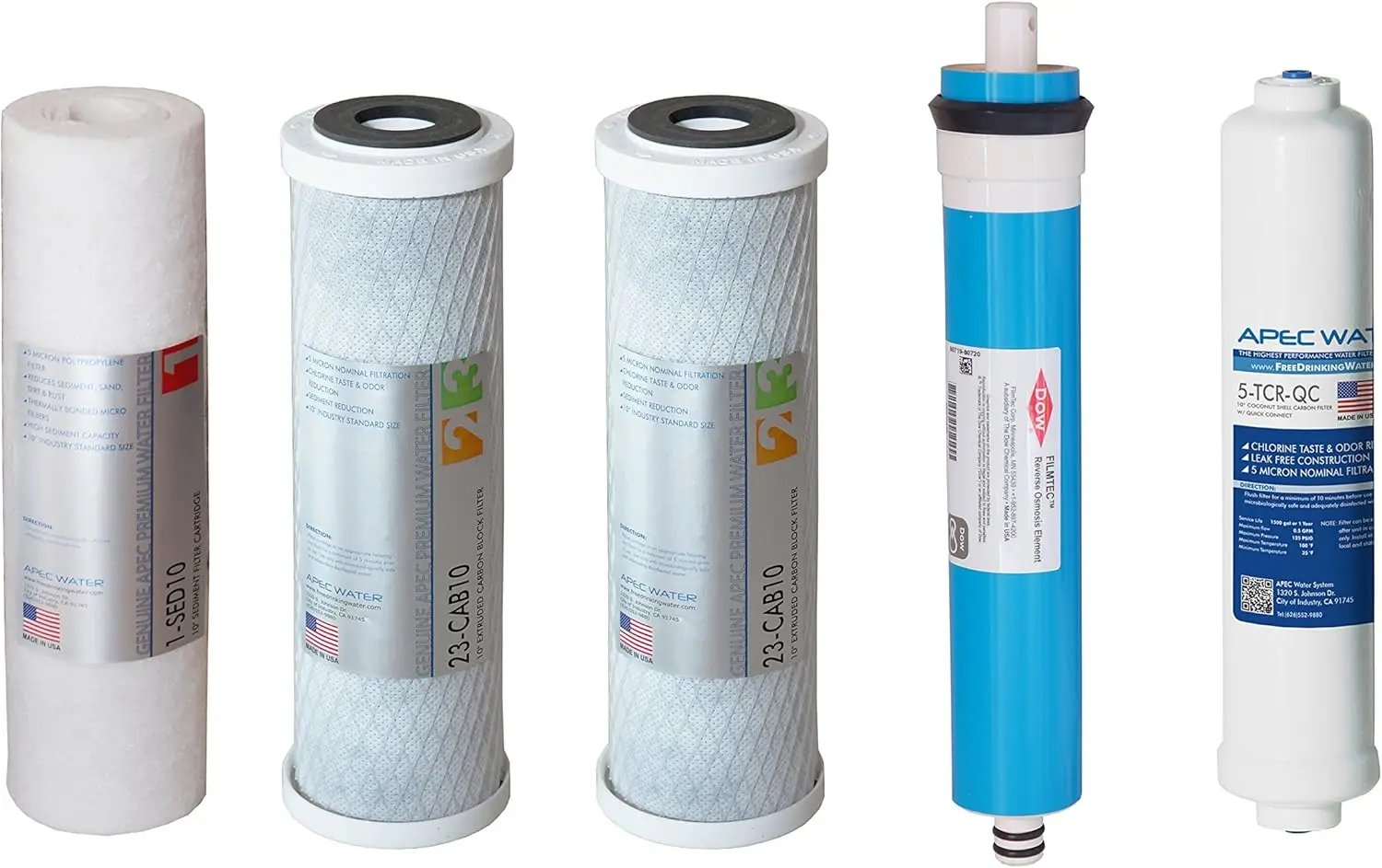 Комплект для полной замены APEC Water Systems FILTER-MAX45 (производство США, 50 GPD) для систем обратного осмоса серии 