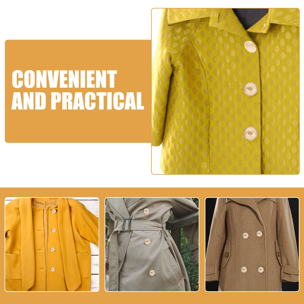 

40Pcs Zinc Alloy Metal Buttons Vintage Sewing Buttons for Clothing Replacement Coats Jackets DIY Craft Projects