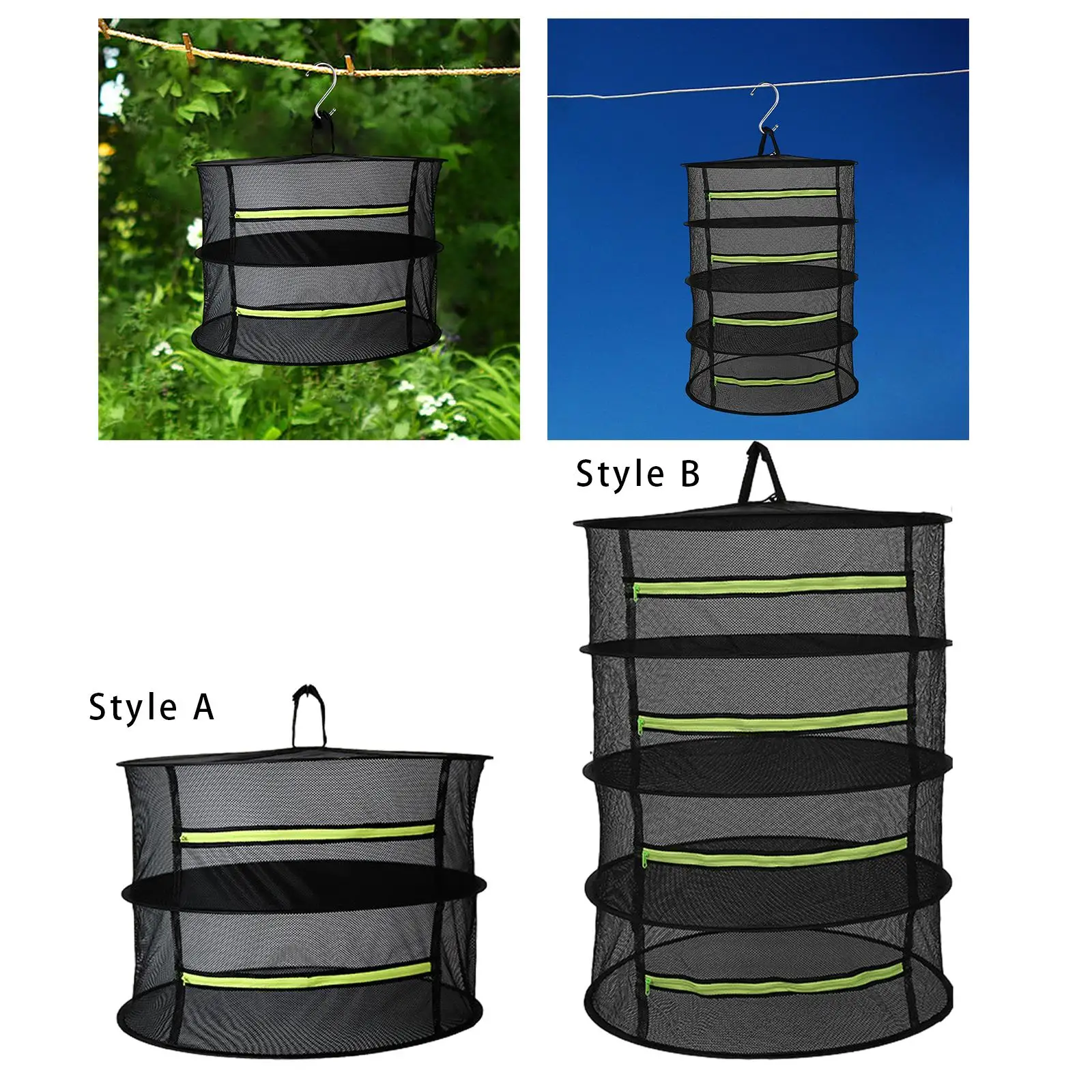 Herb Drying Rack with Zipper with Hook and Storage Bag Herb Dryer for Hydroponics Buds Garden Outdoor Harvest Flowers Vegetable