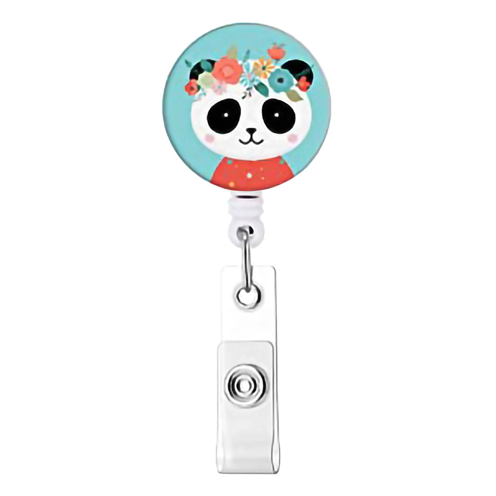 

J1UL1N 6 Pcs Animal Badge Reels Retractable Badge Holder With Alligator Clip Nurse Cute Badge Clip For ID Card Holders