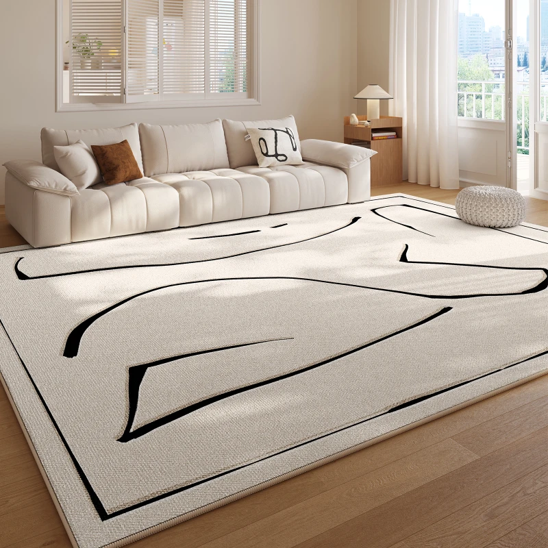Minimalist Living Room Decoration Plush Carpet Large Area Line Lounge Rug Soft Fluffy Rugs for Bedroom Thick Anti-slip Floor Mat
