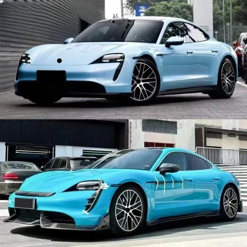 Real Dry Carbon Fiber Body Kit for  Taycan 2019-2024 to MSY Style Conversion Kit Car Parts Lip Side Skirts Spoiler