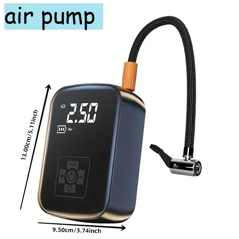 

Автомобильный насос для накачивания шин, беспроводная зарядка через USB, автоматическое включение и отключение, сверхдолгий срок службы батареи, для автомобилей и велосипедов.