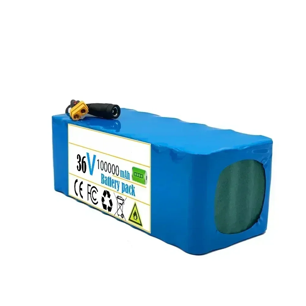 10S4P 36 فولت 100000 مللي أمبير بطارية ليثيوم سكوتر كهربائي 18650 بطارية + شاحن مجاني