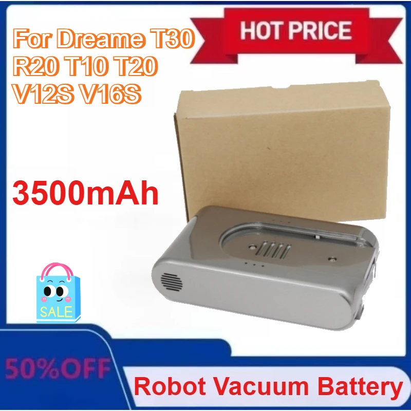 

For Xiaomi 3500mAh Replacement Battery for Dreame T30 R20 Cordless Vacuum Cleaner Rechargeable Removable Cordless Extra Battery