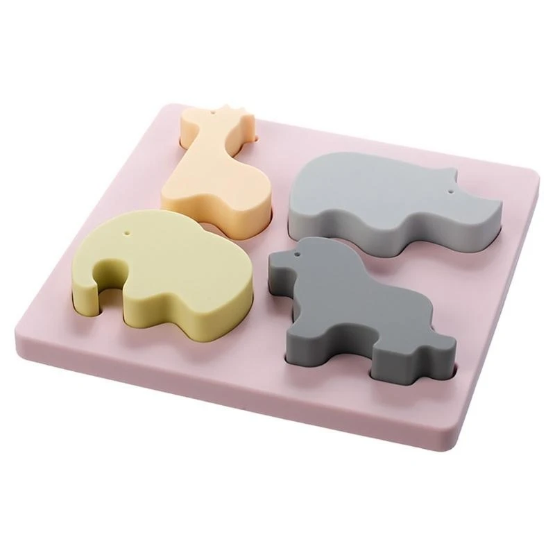 

Y4QA Baby Soft Nesting Sorting Stacking Toy Silicone Teething Block Animal Recognition Learning Toy for Toddlers